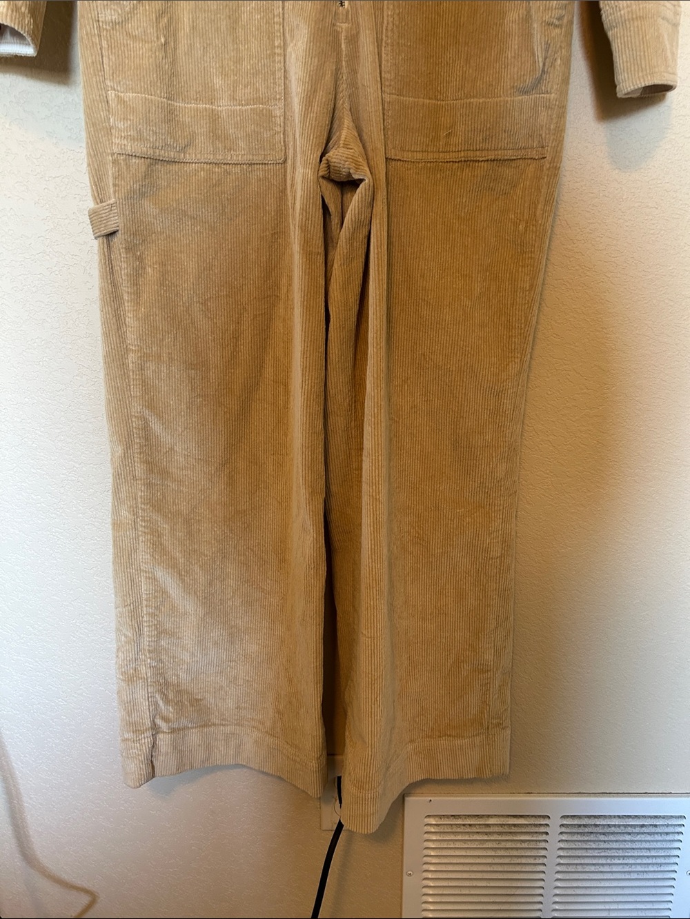 Stoic Wide Leg Corduroy Jumpsuit Coveralls Tan Beige Small - Picture 9 of 15